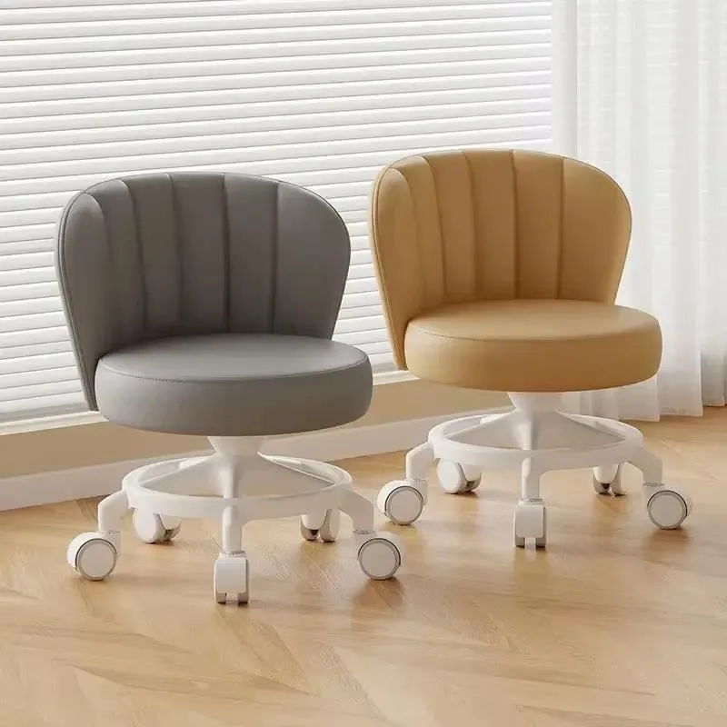 Anti-rollover Cardan Wheel Stool Pulley Low Stool Movable Back Chair Home Artifact Round Bench Pulley Portable Stool