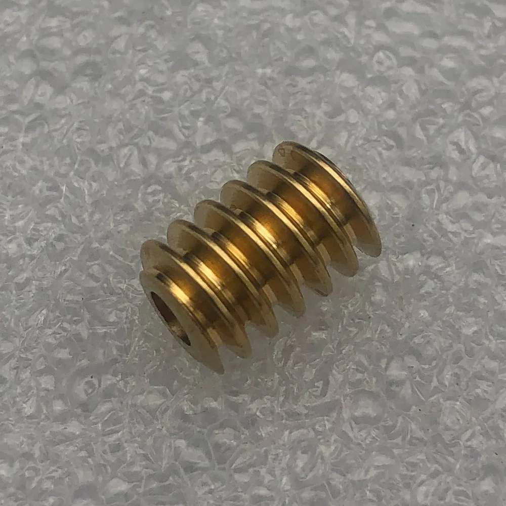 (1Pc) 0.5M Single Head Brass Worm Gear (6/7mm OD) 1.98/2.28/2.98mm Bore 10mm Length Precision Reduction Gear for DIY & Robotics