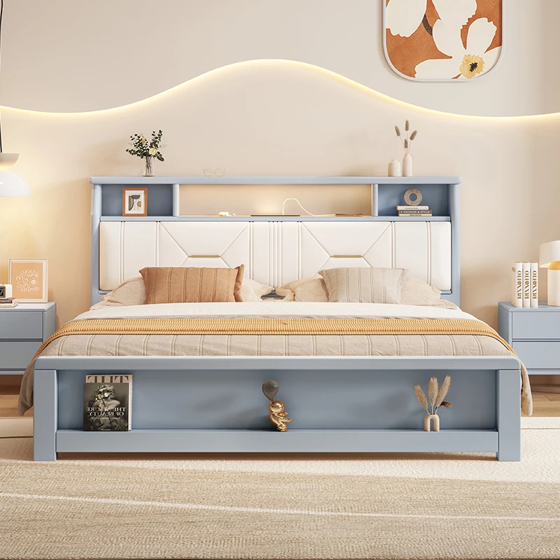 

Unique Headboard Frame Double Bed Simple King Size Luxury Queen Double Bed Unique Modern Letto Matrimoniale Bedroom Furniture