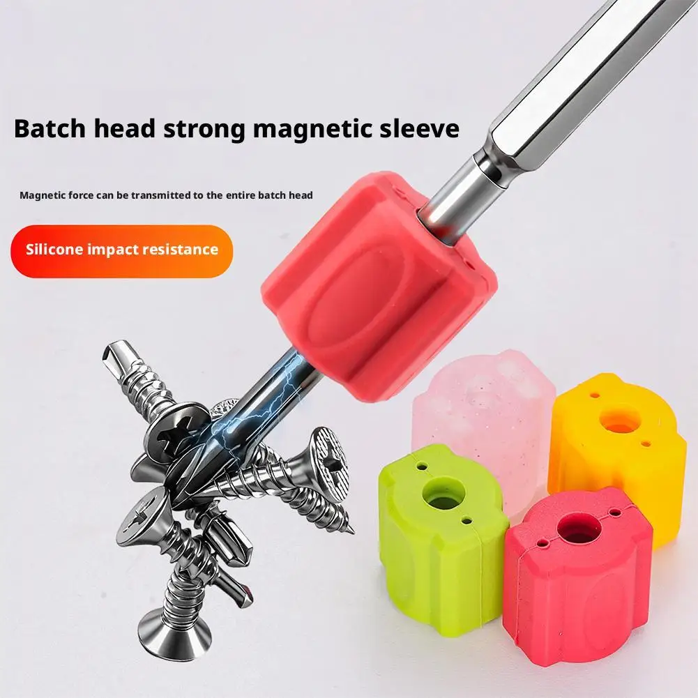 1PC Fast-acting Magnetizer/Demagnetizer Magnetic Screw Ring Bit Strong Magnetic Sleeve Quick Magnetic Enhancer