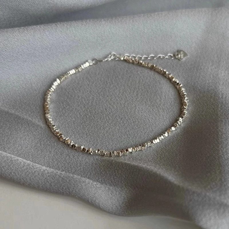 Korean Version Classic Fashion Simple Broken Silver Bracelet 925 Sterling Silver Exquisite Luxury Jewelry Gift for Women