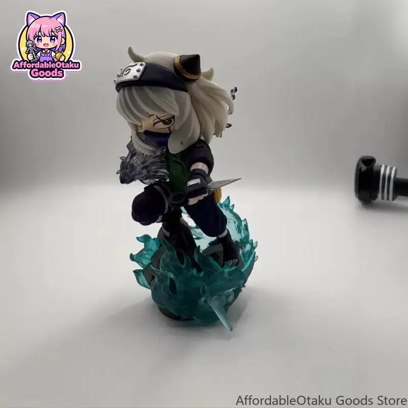 Spy x Family Anya Forger Cosplay Kakashi Hatake Chibi Figure with Chidori Lightning Effect Painted Resin Collectible view 6