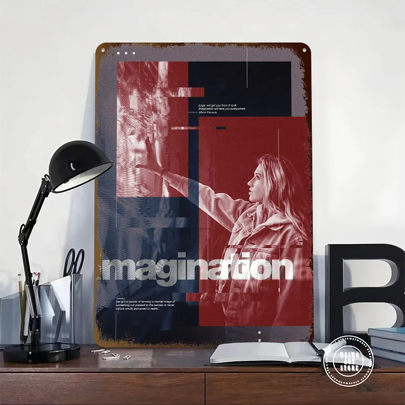 Imagination 3D Texture Metal Poster Customized Wall Art Tin Sign Gift for Mancave Room Decorating Interior Garage Accessories