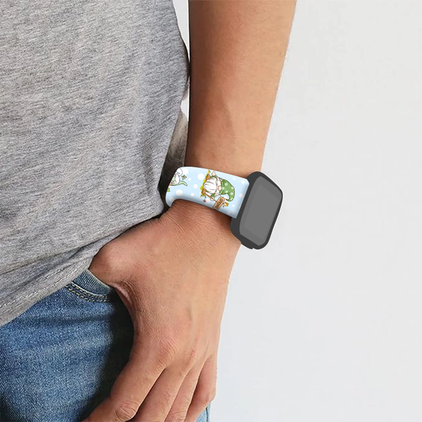 Correa con estampado de elfo pequeño para Apple Watch 10, 9, 8, pulsera reemplazable de silicona para iWatch de 46mm, 44mm, 42mm y 41mm