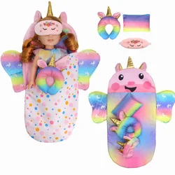 Doll Sleeping Bag With Eye Mask Set Suitable For 10-18 Inch Doll Accessories/43cm Doll American Girl's Birthday Gift
