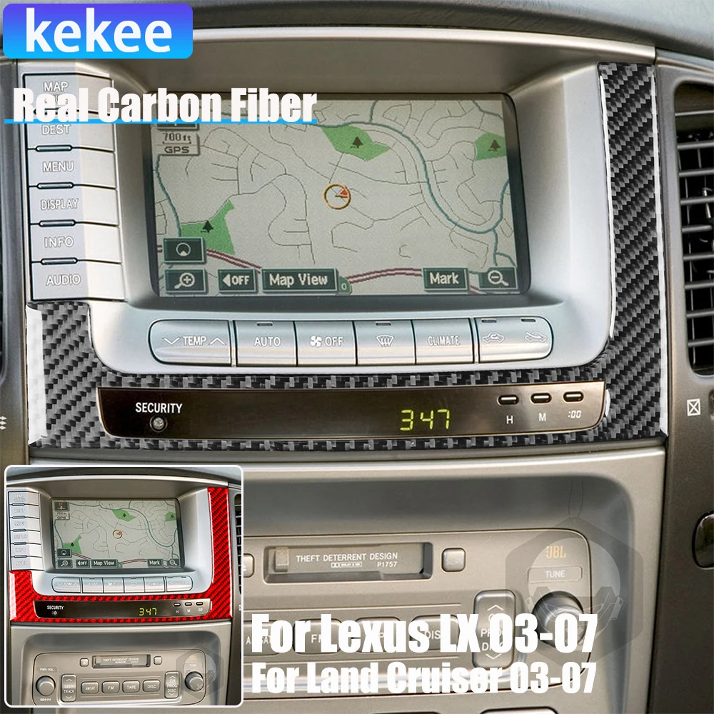 

Настоящее углеродное волокно, автомобильные аксессуары, центральная панель управления, накладка, мягкая наклейка для Lexus LX для Toyota Land Cruiser 2003-2007