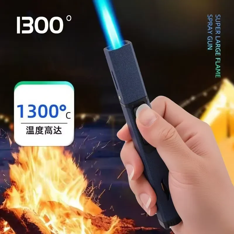 1300° High Temperature Spray Gun Butane Gas Torch Lighter Visible Gas Window Outdoor BBQ Kitchen Cigar Lighters Smoking