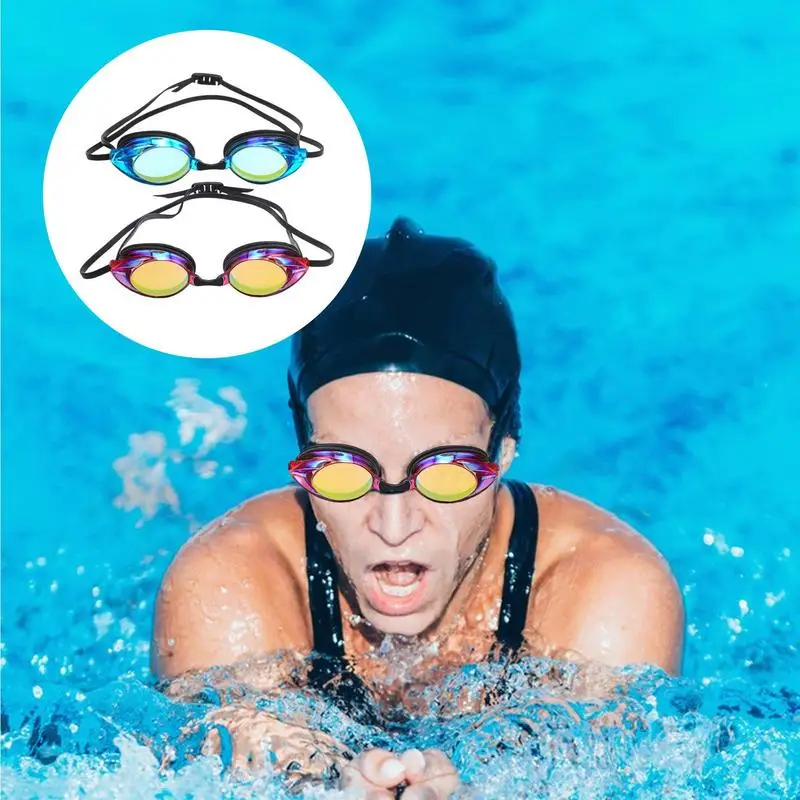 Goggles Swimming Adult Scratch-Resistant Mirrored Adult Racing Swimming Goggles Clear Polycarbonate Lens Swimming Gear For