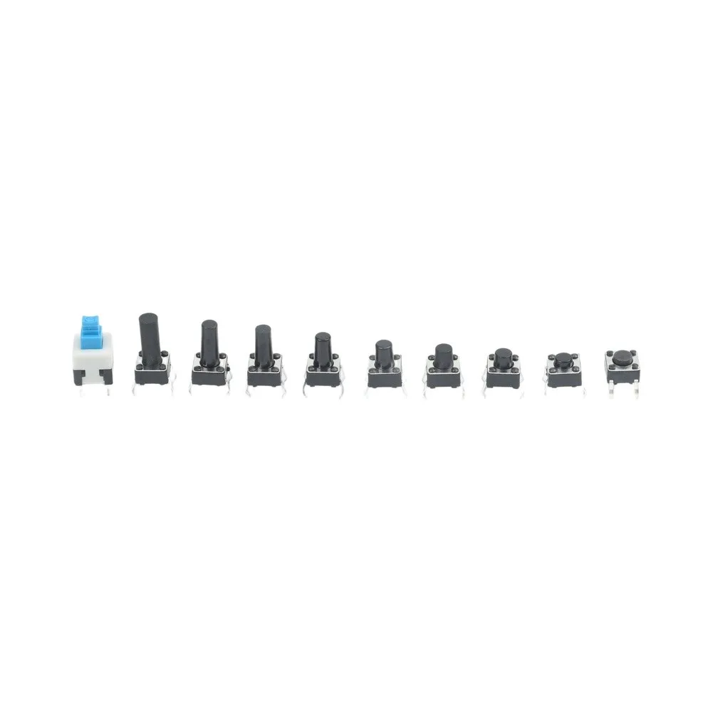 180Pcs Metal Push Button Tactile Switchs Kit Boxed Assorted Sizes For TV Audio Camera Computer Game Console Electronics Repair