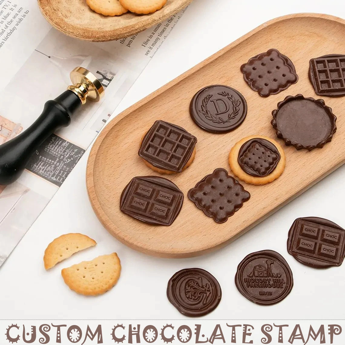 

Пищевые индивидуальные шоколадные штампы с логотипом, персонализированные штампы с сургучной печатью, латунная головка для DIY кексов, печенья, шоколадной формы