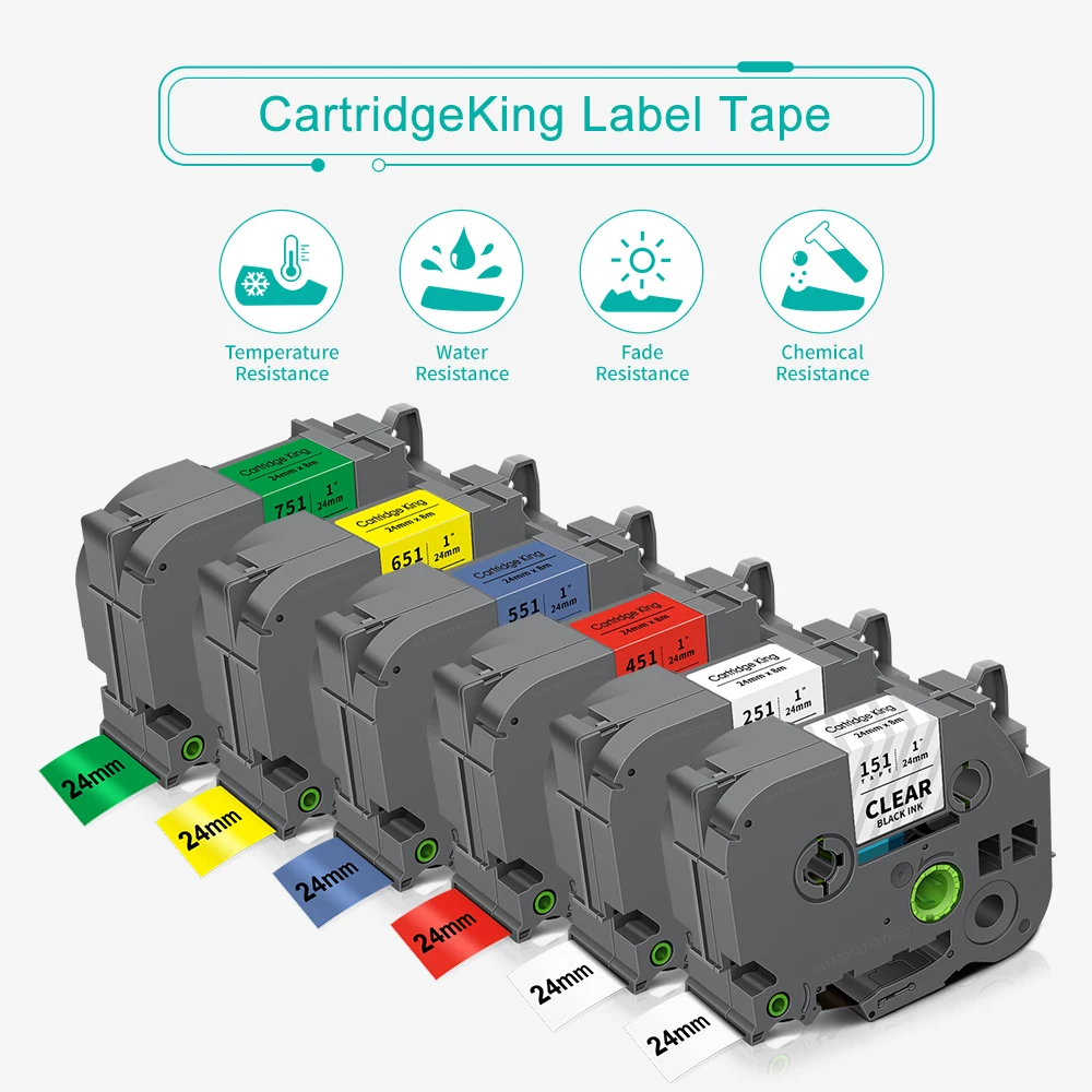 5~6PK for Brother 25mm Label Tape TZe251 TZe151 TZe451 TZe551 TZe651 TZe751 Compatible for Brother Ptouch PT-D610BT Label Maker