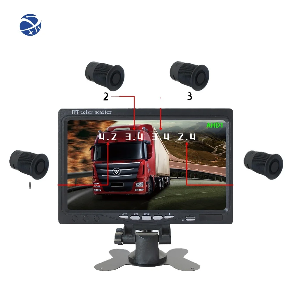 

YYHC Car Reversing Aid 7 inch AHD Display Rear View Camera System for truck camera with 4 parking sensor camera system