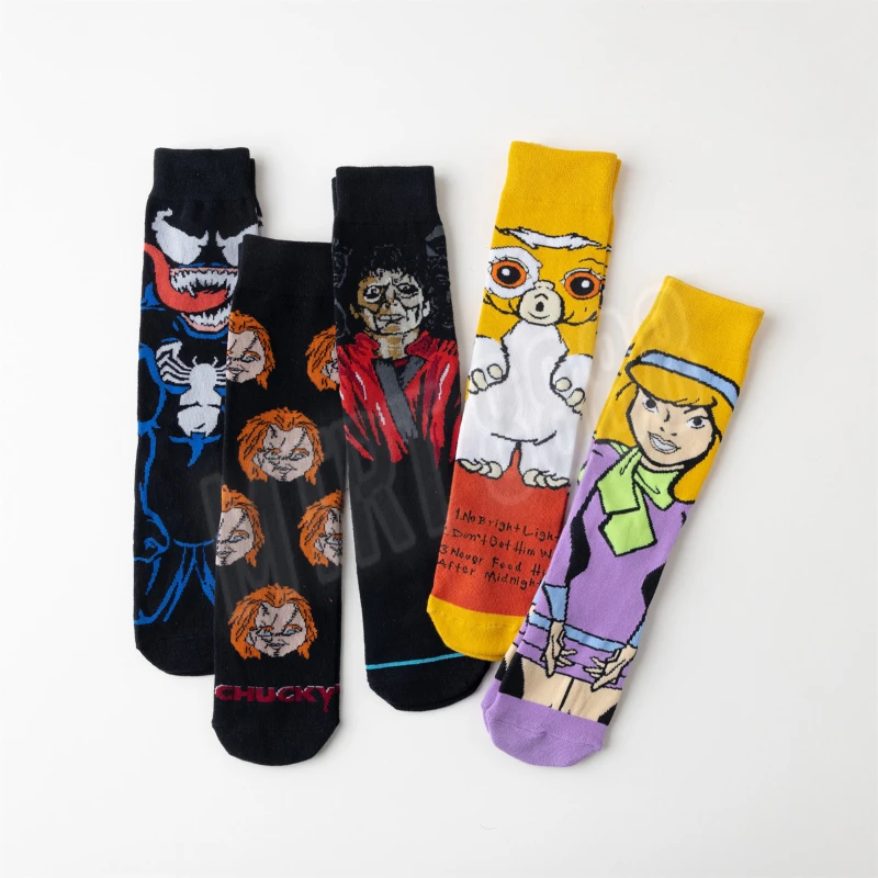 Motorcycle Riding Socks Straight Cartoon Animation Cross-border Socks Personalized Cotton Socks New Clown Trendy Cotton Sock