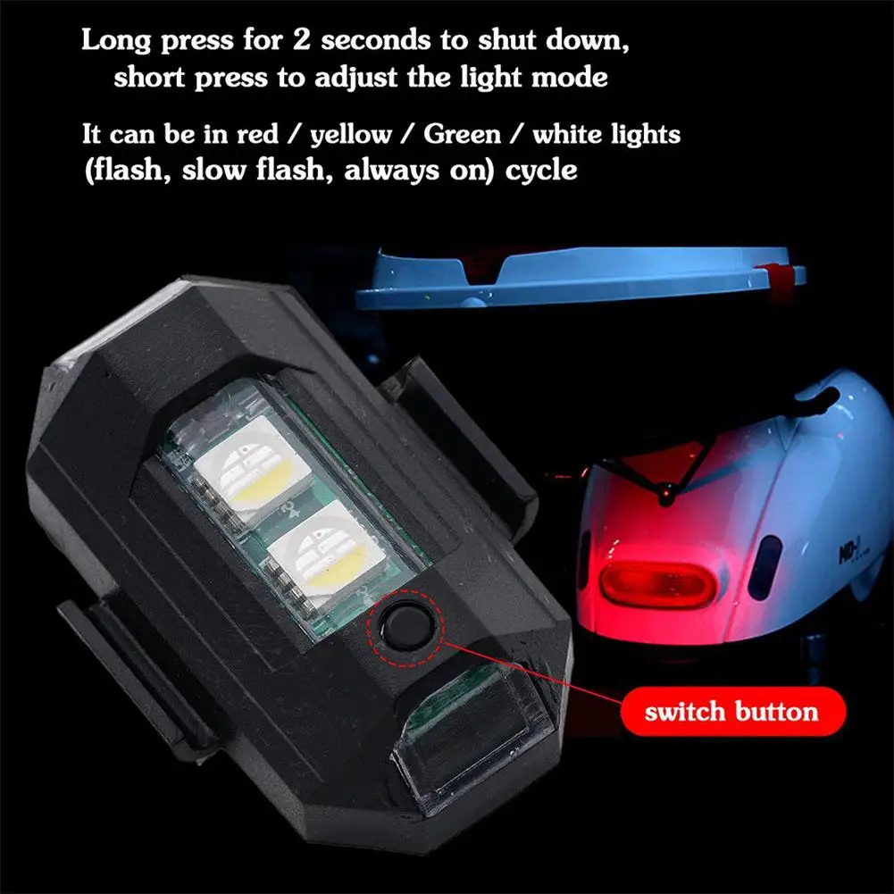 

Motorcycle Flashing Lights Car RGB LED Strobe Lights Wireless Aircraft Flash Position Airplane Helicopter 7 Warning Colors Q2V6