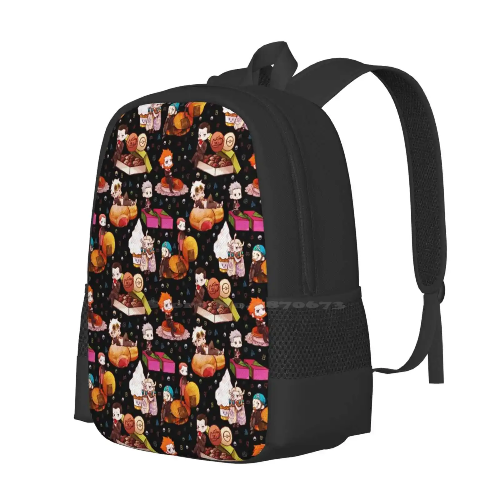 Secret Team Black Pattern Design Laptop Travel School Bags