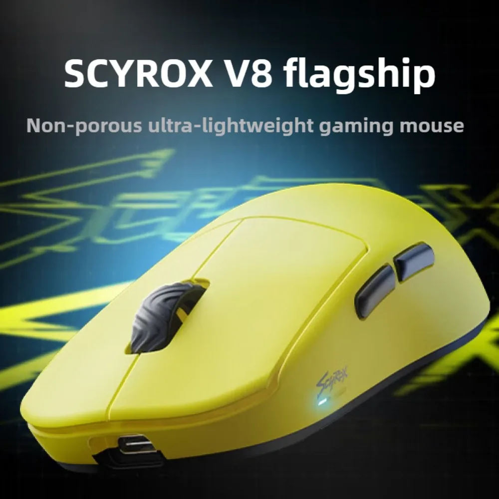 

Игровая мышь SCYROX V8 PAW3950 Nordic52840 DPI 2,4G Беспроводная 750IPS 30K Легкая 36± 3g S/M Размер с веб-приемником 8K