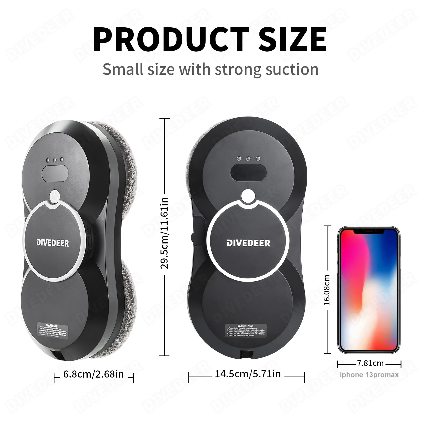 DIVEDEER Window Cleaner Robot Smart Automatic Water Spray Function Anti-fall Magnetic Glass Home Smart Cleaning Machine