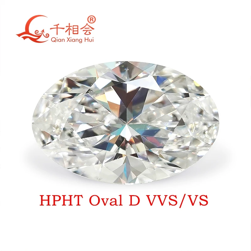 Diament laboratoryjny HPHT, szlif owalny, 0,8 ct-1,5 ct, barwa D-F, czystość VVS-VS, certyfikat GEMID, do projektowania biżuterii.