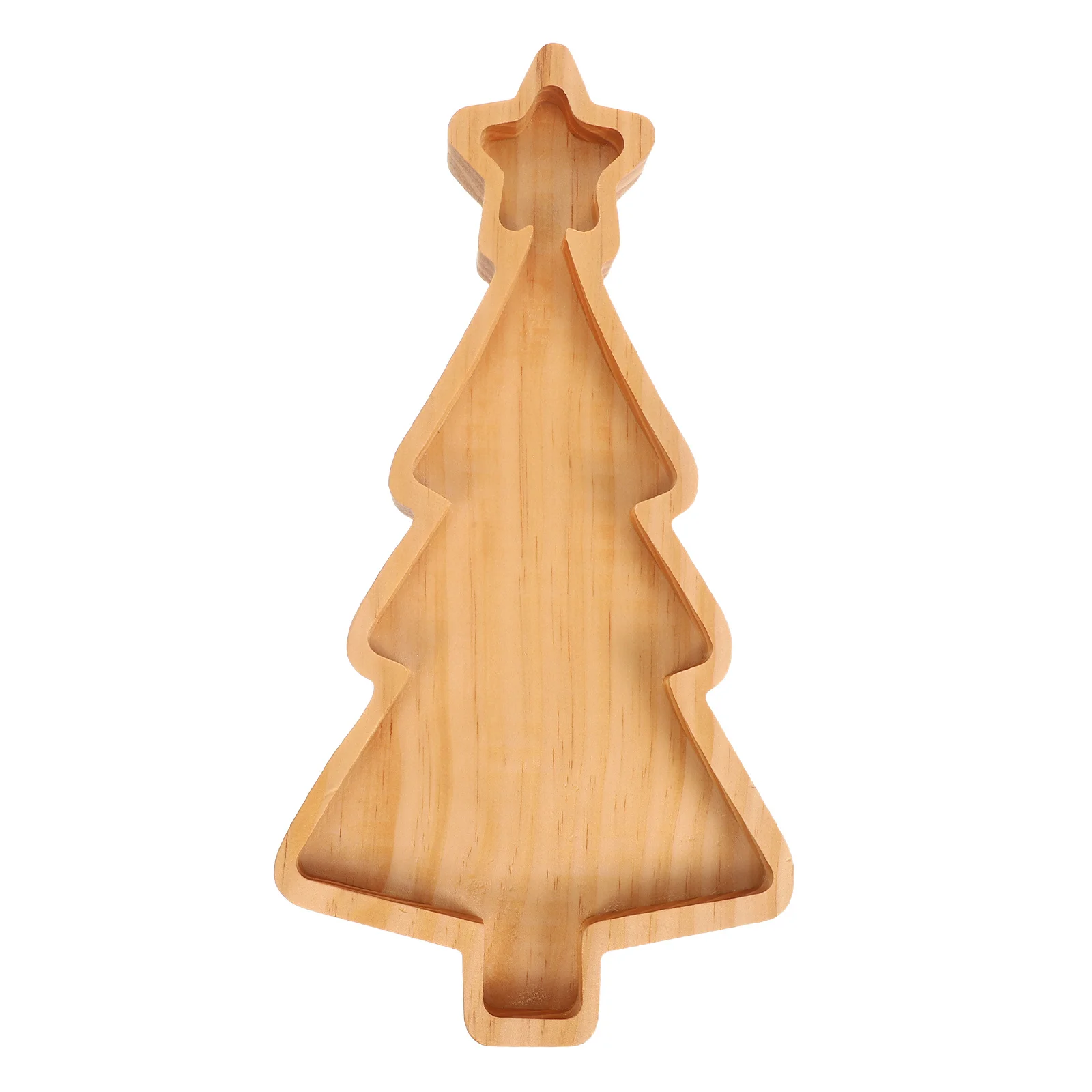 

Pinewood Wood Serving Tray Christmas Tree Snack Tray Appetizer Dessert Platter for Holiday Gatherings Wood Serving Platters