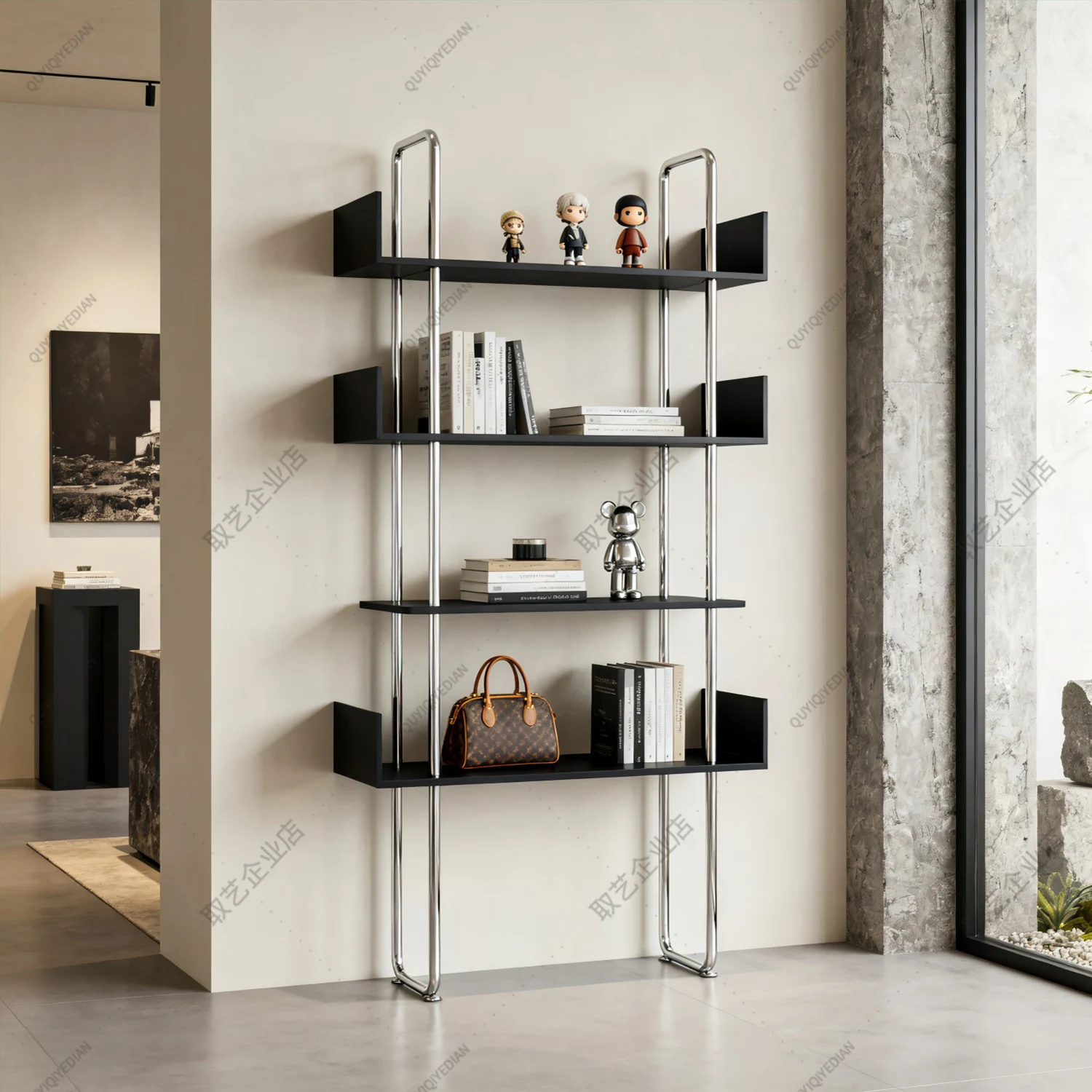 XL Home Living Room Figurine Display Stand Stainless Steel Wall-Mounted Floor Storage Rack