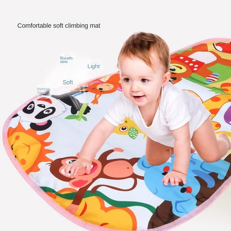 Baby Fitness Piano Keyboard Mat Fitness Rack Newborn Play Blanket For Home Cute Animal Baby Indoor Crawling Activity Mat Toys