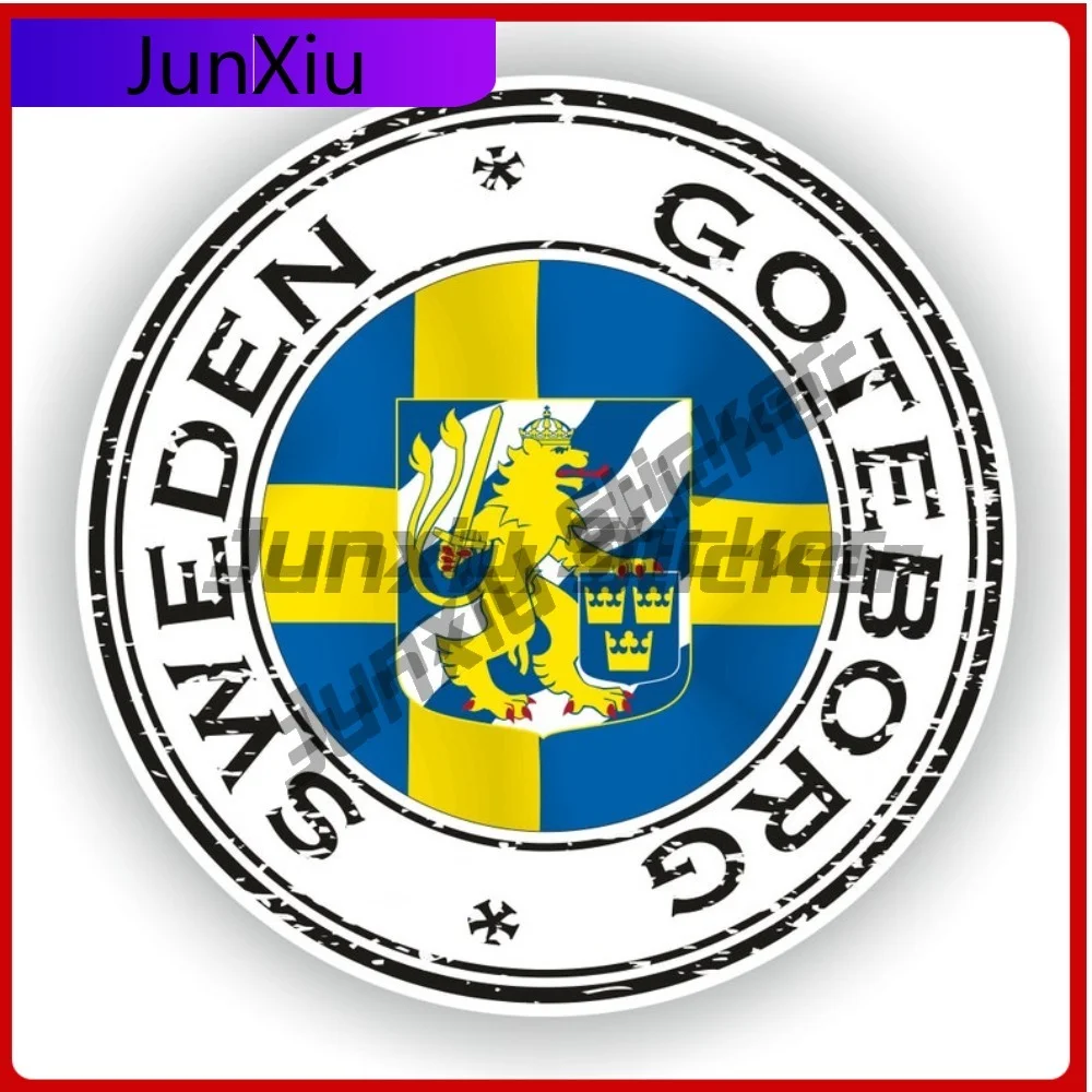 

Sweden Goteborg Seal Sticker Round Flag Unique Vinyl Decal Waterproof Exterior Decor for Car Body 4x4 Off Road Racing Rally