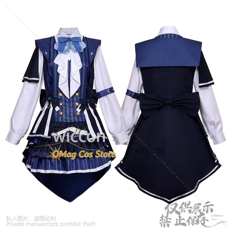 Anime Vtuber Cosplay Costume pour Femmes et Bol, Robe d'Halloween, Perruques Imbibées de Vampire Gothique, Robe Personnalisée, YouTuber Blanche Fleur