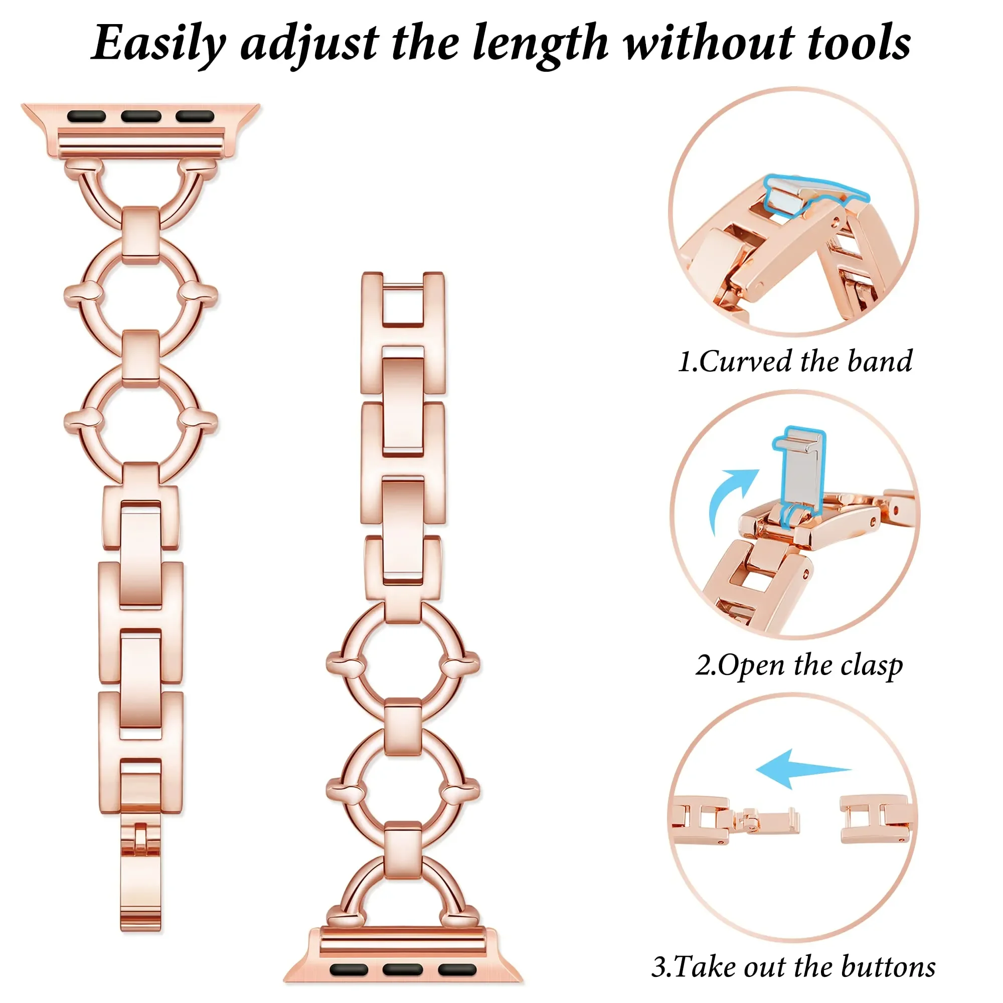 여성용 애플 워치 밴드 스트랩, 럭셔리 스테인레스 스틸 팔찌, iWatch 시리즈, 울트라 49mm, 45mm, 42mm, 44mm, 41mm 벨트, 8, 7, 6, 5, se 4