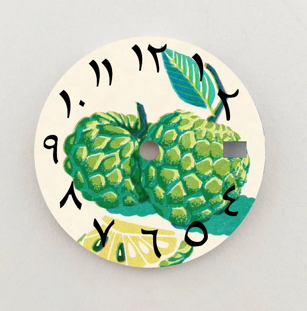 Esfera NH35 con fruta creativa, esfera con números arábigos de 28,5mm, compatible con movimiento NH35/36, piezas de reloj de repuesto, logotipo personalizado