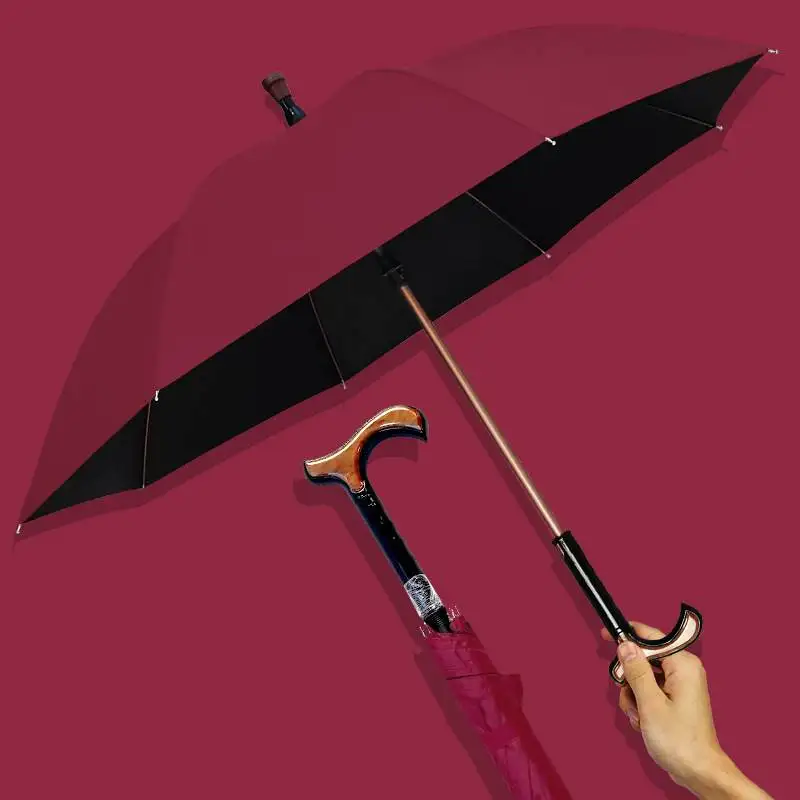 

Зонт-трость с длинной ручкой, противоскользящий, разборный, двойного назначения, от солнца и дождя, с черным клеевым покрытием, солнцезащитный, для пожилых людей