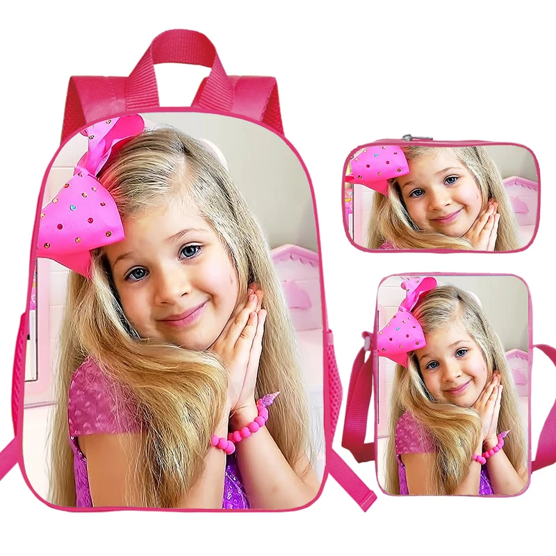 

3Pcs Set Kids Diana Show Prints Backpack with Shoulder Bag Pencil Case Girls Cute Pink Schoolbag Kindergarten Bags Kids Boolbags