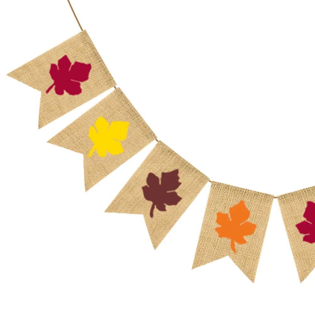 

Swallowtail Banner Linen Fabric Thanksgiving Party Decoration Bunting Garlands for Indoor Outdoor Use