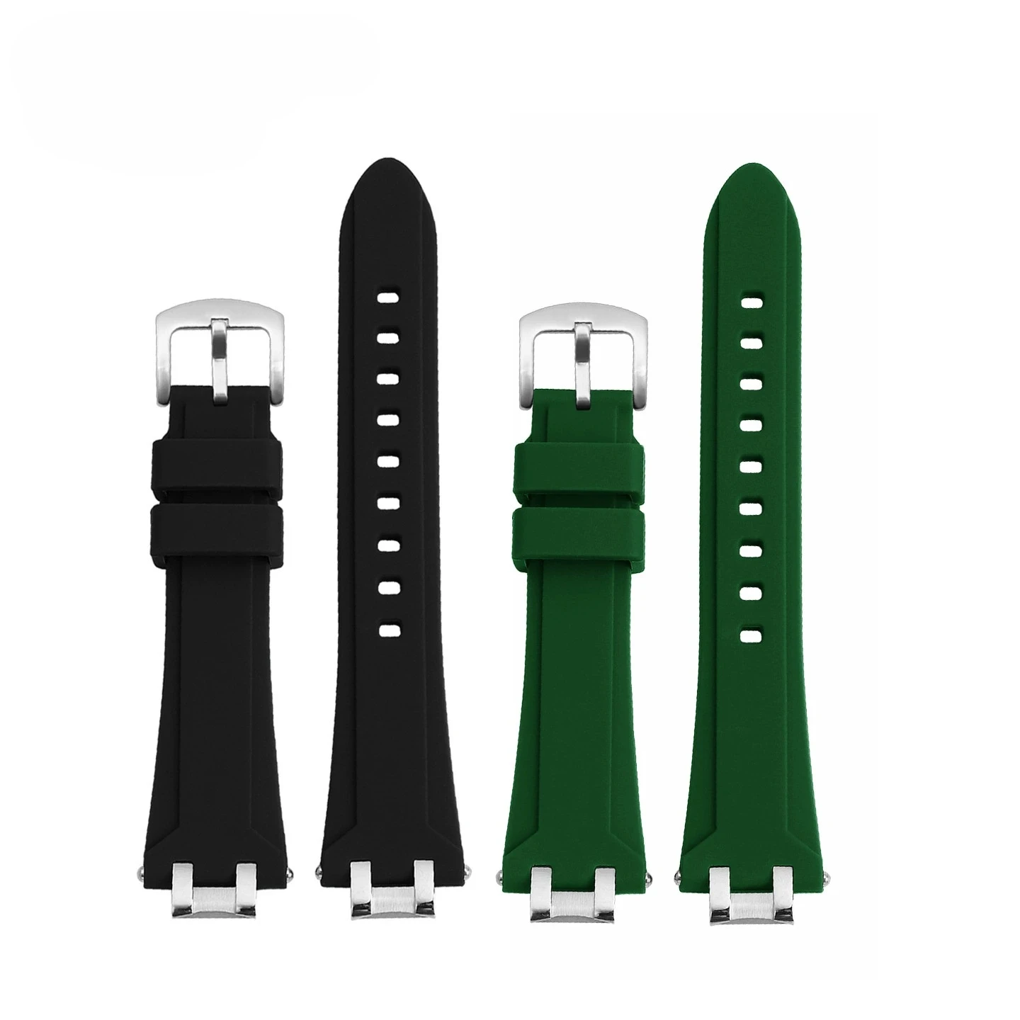 Quick Release siliconen Band Voor MAURICE LACROIX AIKON AI 1008 1018 1108 6008 6058 6038 6007 Metalen connector Rubber Horloge band