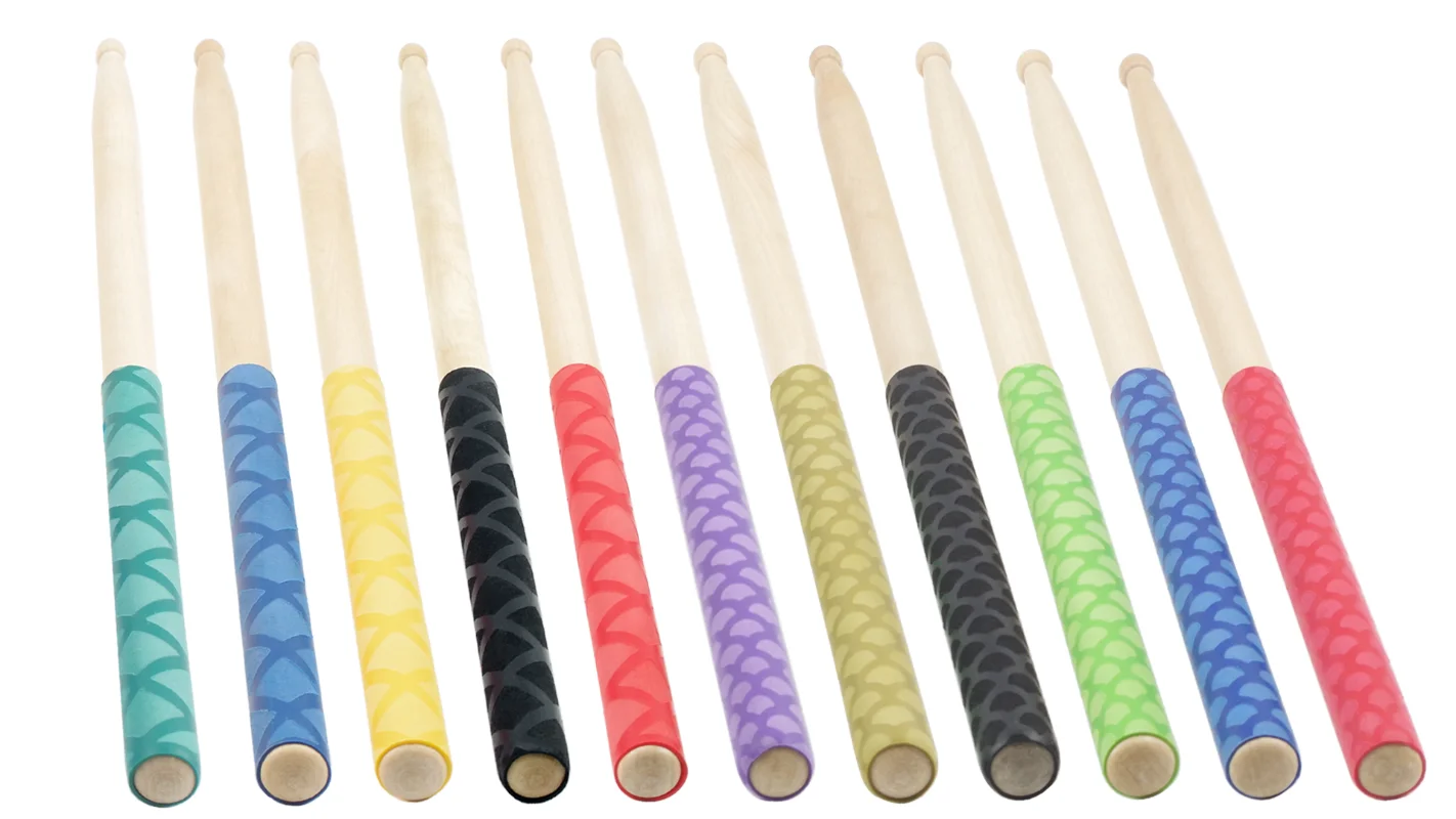 1 Pair 6.5-inch Drumstick Antiskid GripAnti Slip Wrap for 2-7# Drumsticks Percussion Instruments Accessories 5 Colours Optional