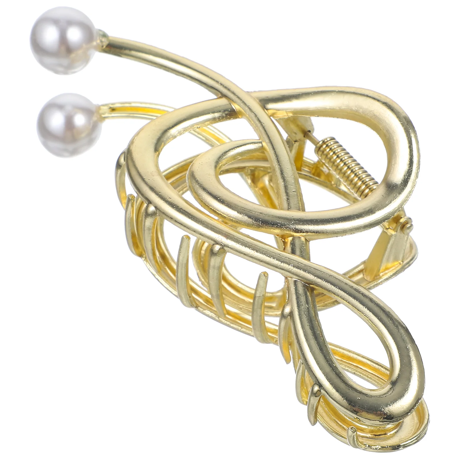 

Жемчужный зажим для заметок, женские простые темпераментные металлические большие головные уборы в форме акулы, заколки для волос (золотые), тонкие коготь для толстых волос