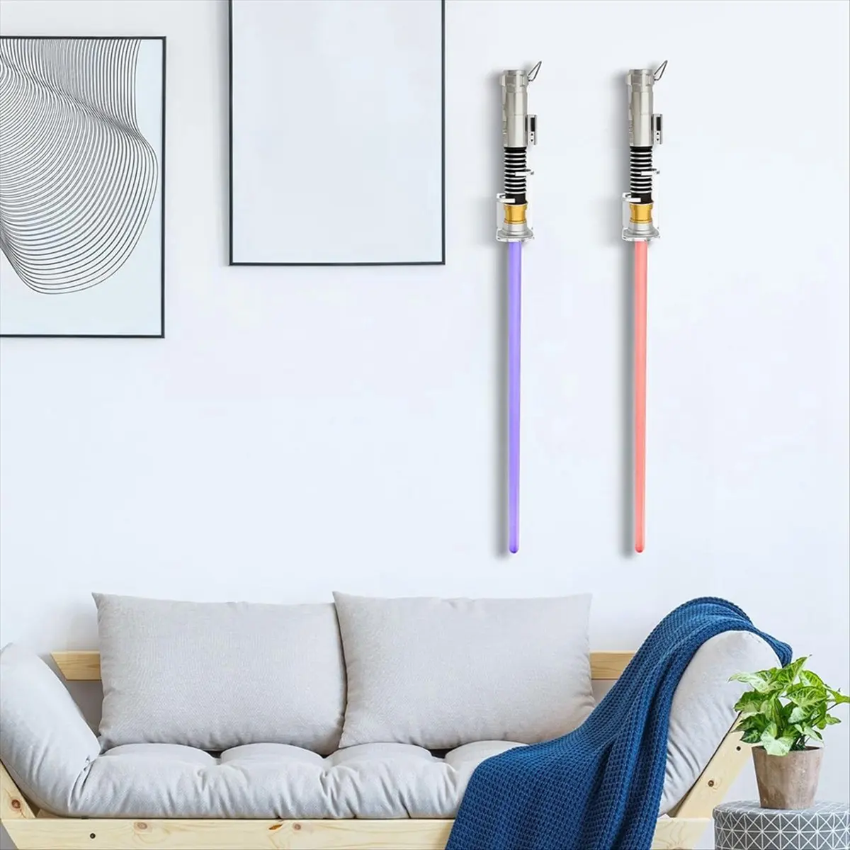 A74U Lightsaber Wall Mount Stand Acrylic Lightsabers Display Holder Lightsaber Wall Rack Hook Hanger with Protective Pad