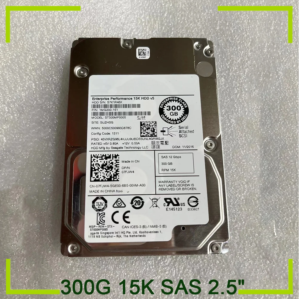 

Server Hard Disk 07FJW4 7FJW4 300G 15K SAS 2.5" 12Gb Hard drive ST300MP0005