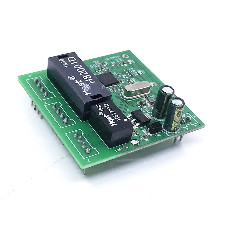 Onbeheerde 3 Poort 10/100M Industriële Ethernet Switch Module Pcba Board Oem Auto-Sensing Poorten 5V-12V Moederbord