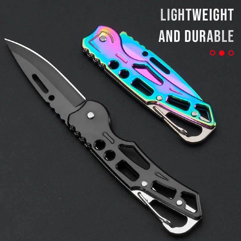 1PC Hollow Design Camping Knife,Attachable to Backpack & Keychain,for Package Opening,BBQ,Hiking & Outdoor Use,Ideal for Gifting