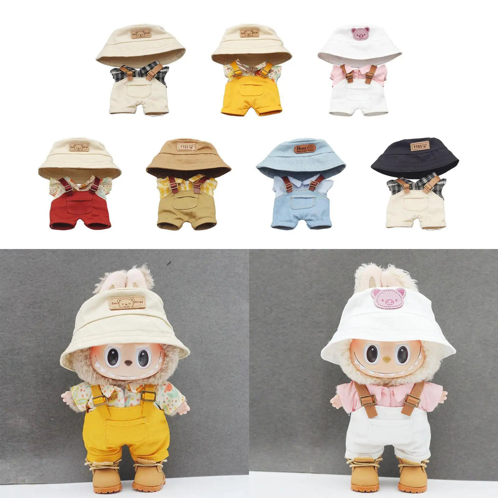 

Doll Clothing Set with Shirt And Overalls for Kids Birthday Gift for 17cm Dolls