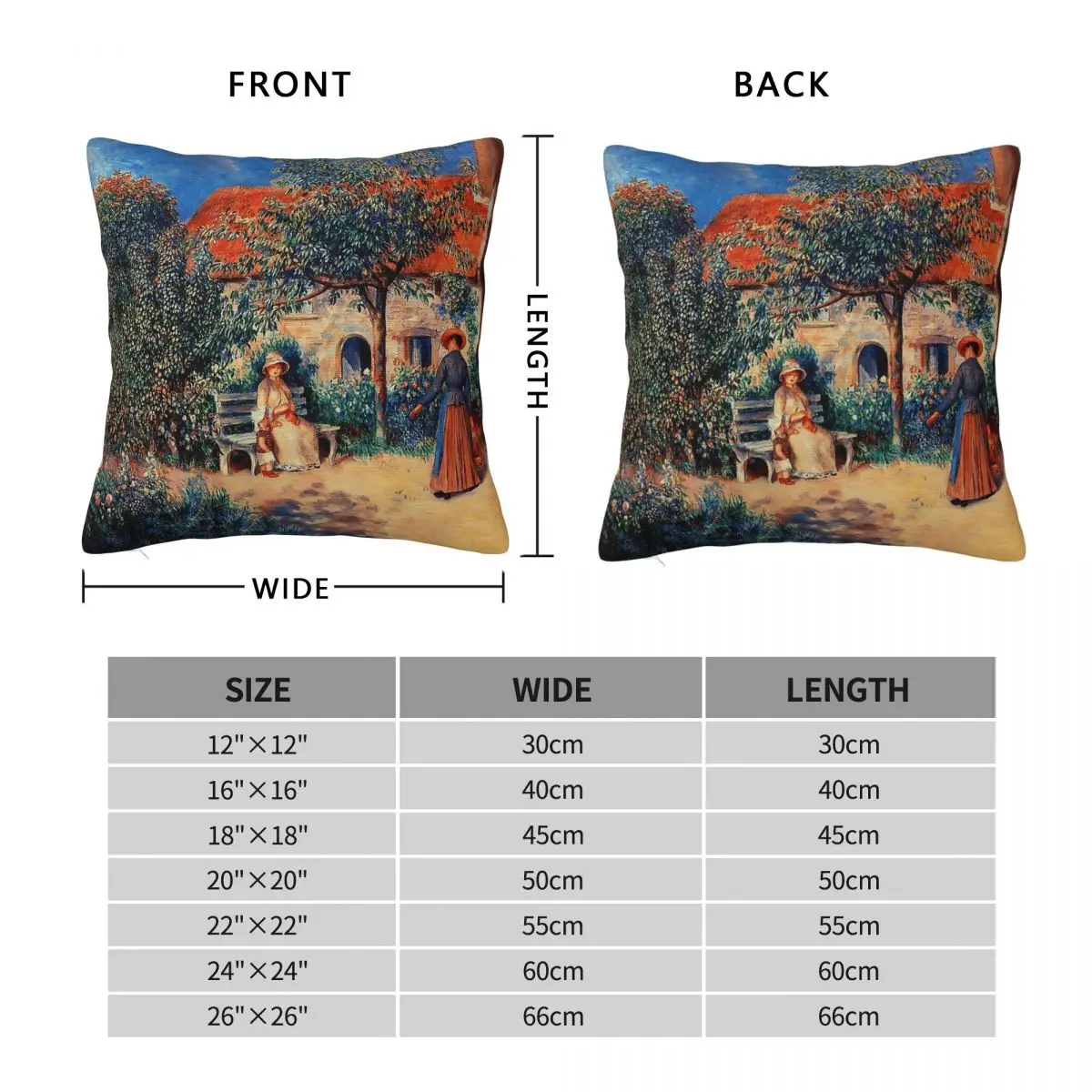 Pierre-Auguste Renoir In Brittany En Bretagne Pillowcase Polyester Linen Velvet Pattern Zip Decor Sofa Cushion Cover