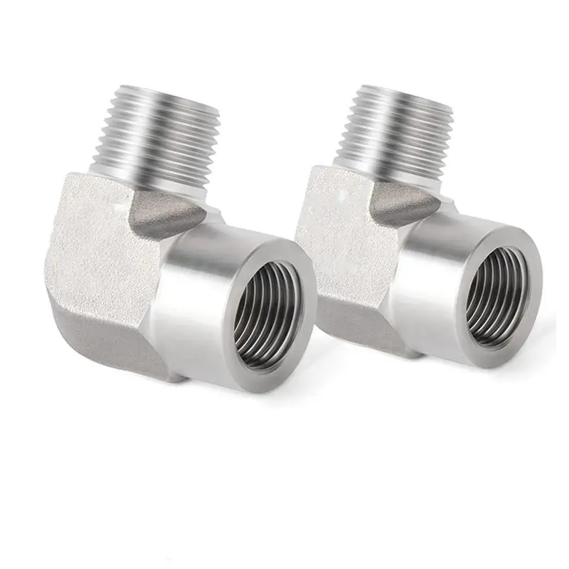 A60zstainless Steel 90 Degree Barstock Street Elbow(2PCS), 1/4 Inch NPT Male To 1/4 Inch NPT Female Pipe Fitmay