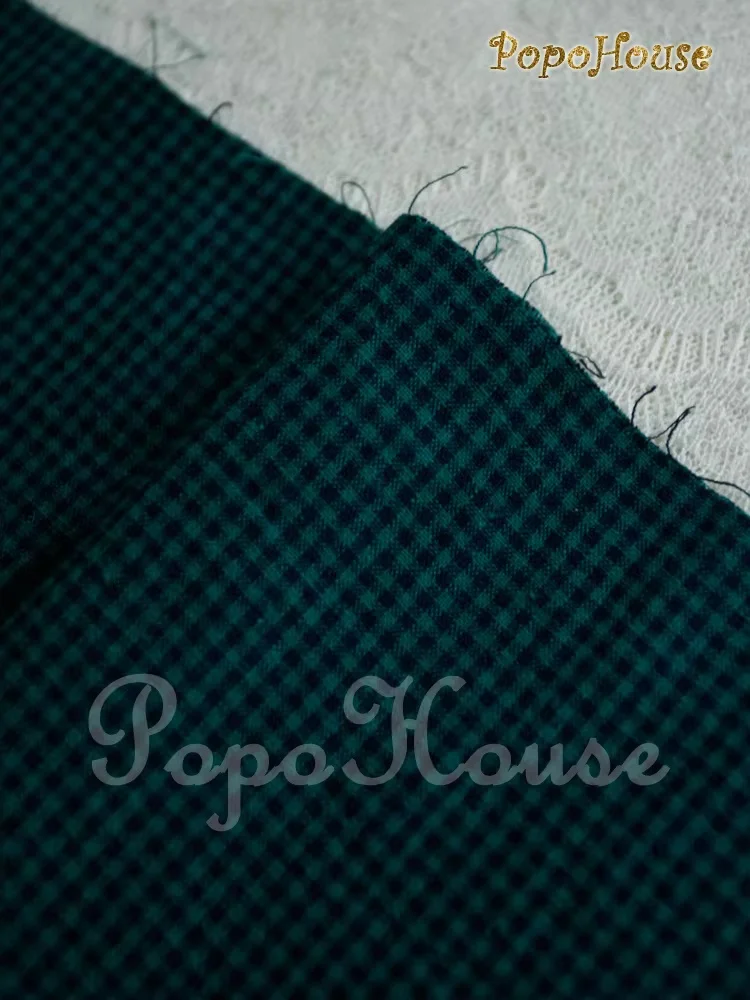 140x50cm Vintage dunkelgrüner kariert-gestreifter Baumwollstoff für ZAKKA Tischdecke, Kleid, Hemd, Nähstoff – Detail 5