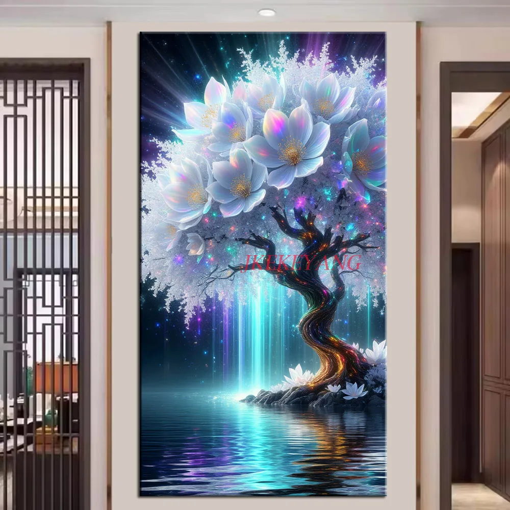 

Beautiful Tree Lake and Waterfall Picture DIY Diamond Painting Cross Stitch Full Drill Diamond Mosaic New Collection Home Decor