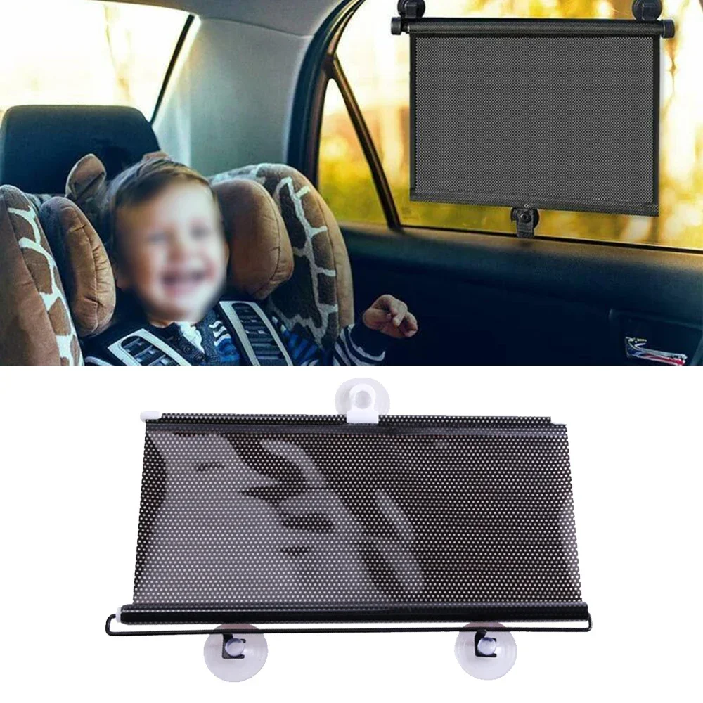 2 pezzi finestra laterale retrattile per auto parasole per bambini copertura per tenda a rullo visiera per tende a rullo per auto ventose