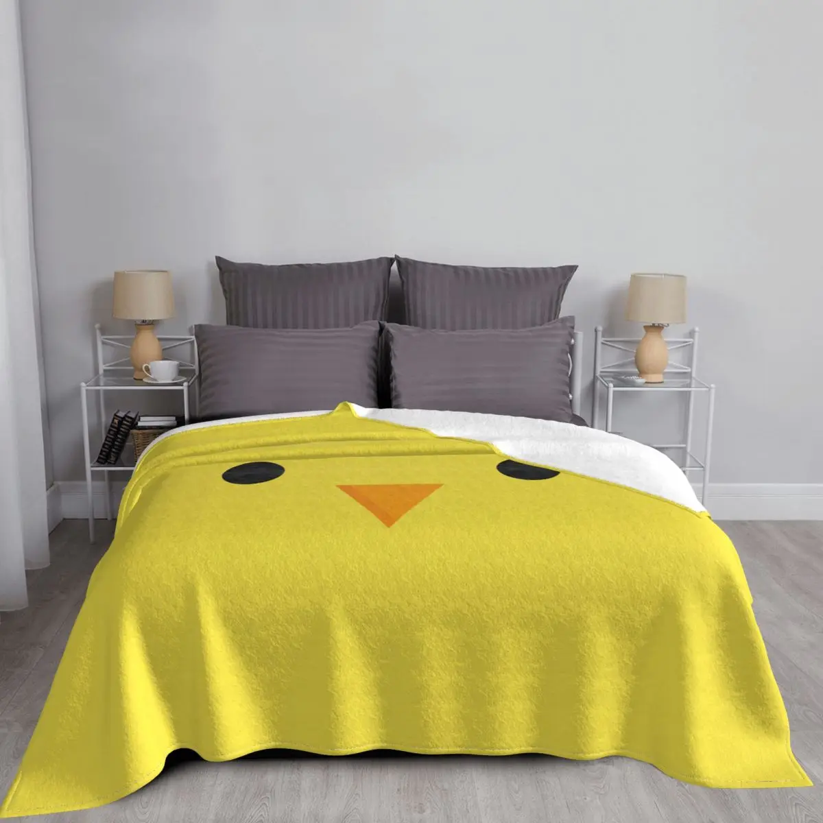 Cute Little Chick Chicken Blanket Flannel Textile Decor Portable Super Warm Throw Blanket for Bed Car Rug Piece