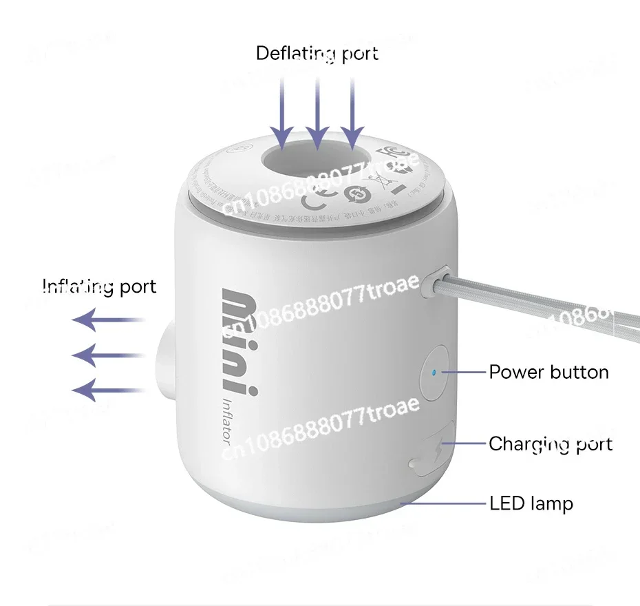 Small Pocket Outdoor Camping Wireless Mini Inflator Pump Lightweight and Portable Inflator/Pump Dual Use Air Capacity