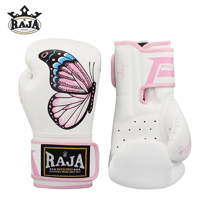 Raja 1pair Boxing Gloves Butterfly Microfiber Latex MMA Muay Thai Punching Bag Kickboxing Mitt Sandbag Exercise Training Equipmt