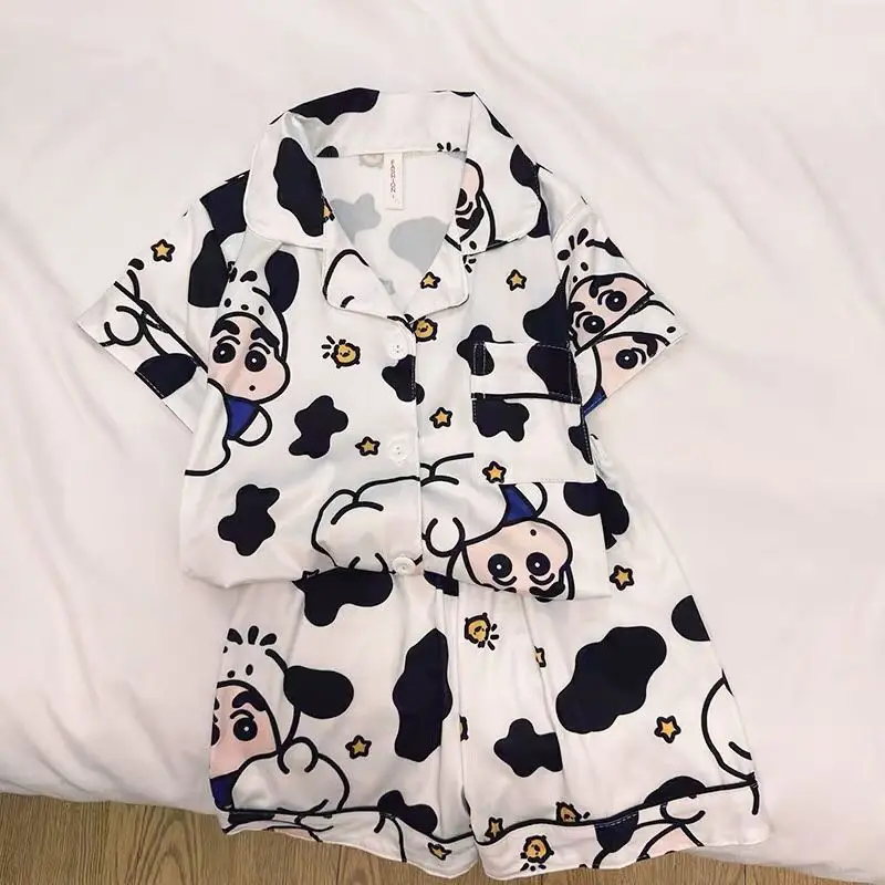 

Anime Crayon Shinchan Children's Pajamas Set Teen Pjs Cute Print Short Sleeve Sleepwear Girls Boys Summer Homewear Soft Pajamas