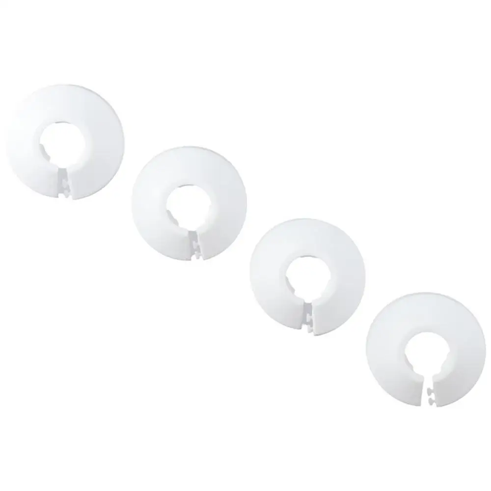 4pcs PP Plastic Pipeline Decoration Cover White 20mm Easy Installation Water Pipe Angle Valve Collars Decoration Pipe Collars